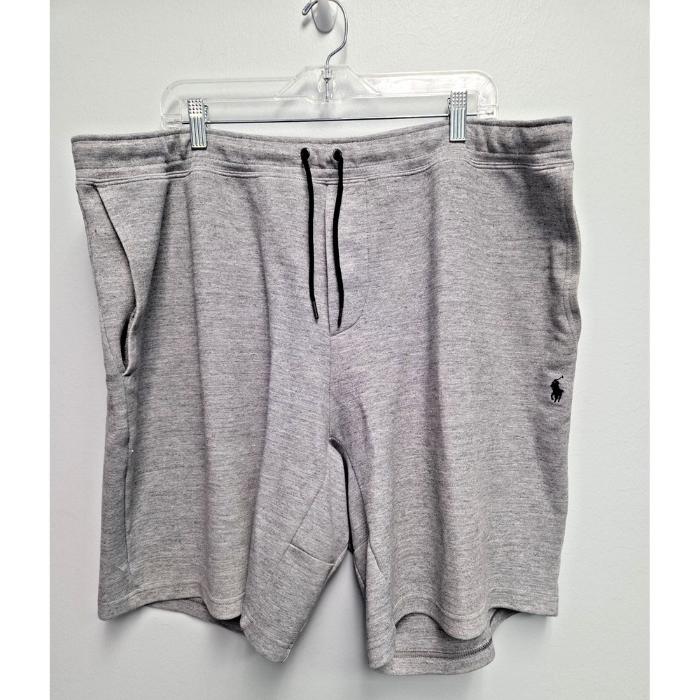 POLO RALPH LAUREN Men's‎ 2XBIG Grey Heather Knit Tech Sweat Shorts Pony Logo